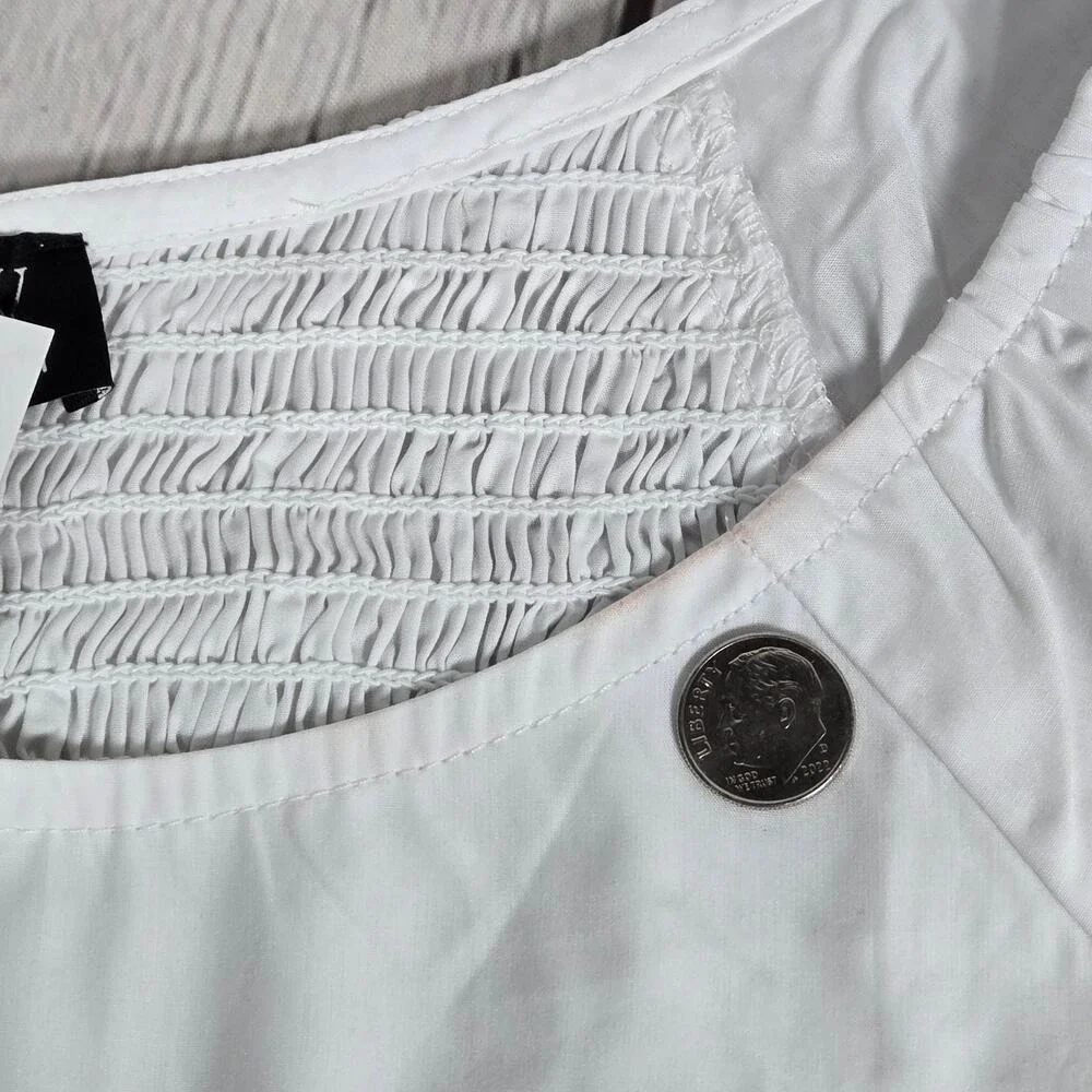 J.‎ Crew Fitted puff-sleeve top in White 8 NWT